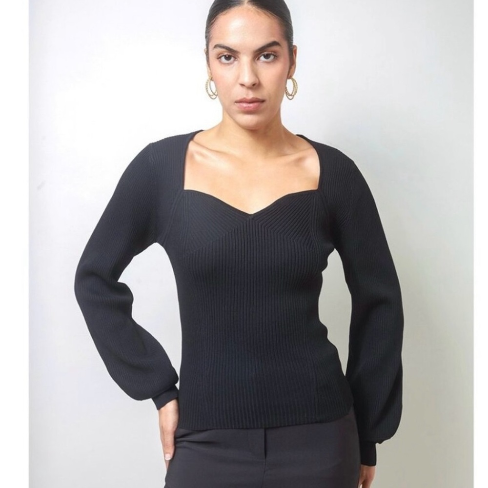 Endless Rose Black V-Neck Sweater